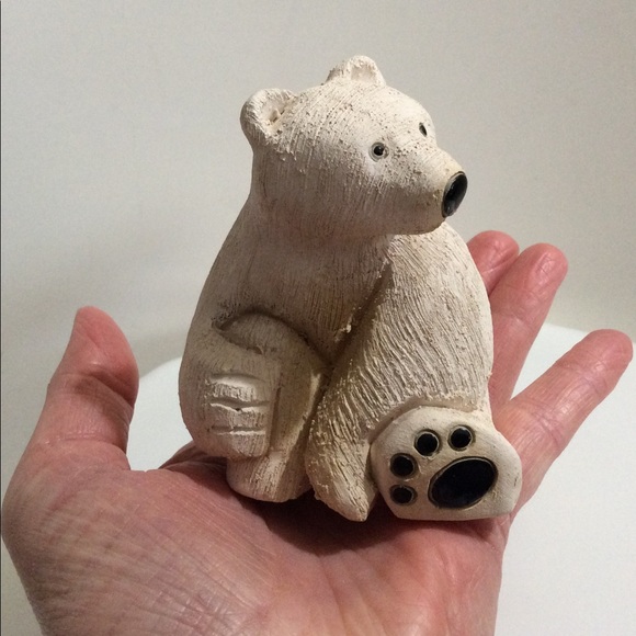 Vintage hand sculpted in Uruguay clay polar bear - Picture 5 of 6
